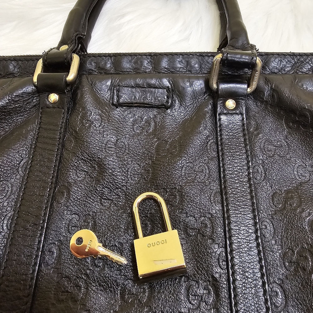 Gucci Guccissima Dôme Leather Briefcase Sima Line Business - Picture 17 of 17